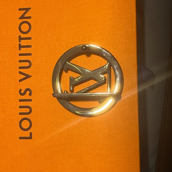 Louis Vuitton Belt Monogram Eclipse Santur LV Circle M0168 Black Grey Men's - Picture 8 of 14